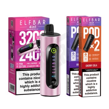 Elf Bar 4 in 1 Pod Kit + 2 Pods Bundle Pack